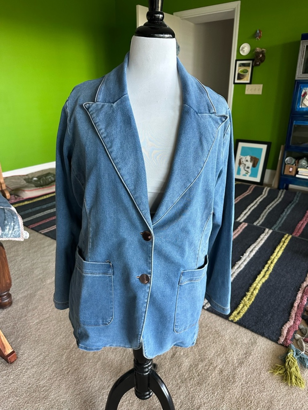 Light Blue Denim Blazer Jacket
